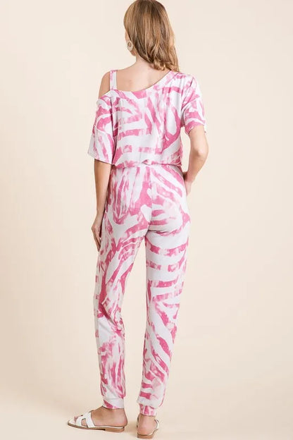 BiBi Zebra Print French Terry Top and Pants Set New Era Fashion LLc