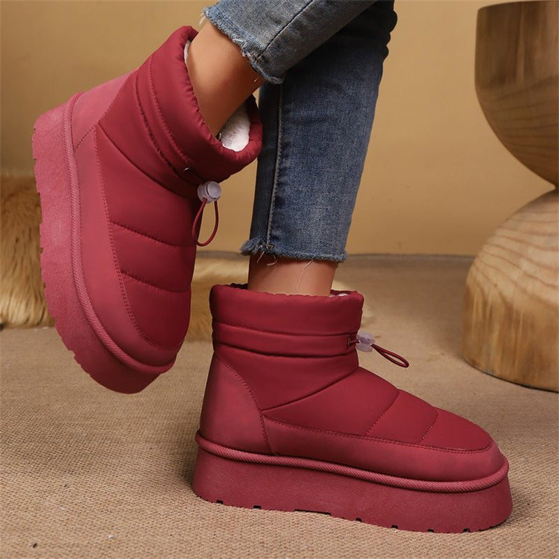 Women’s Fleece-Lined Short Boots – Warm Cotton Lined Winter Ankle Boots FitiqueFit