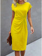 Front Knot Bodycon Midi Dress – Round Neck Sleeveless Tie Dress FitiqueFit