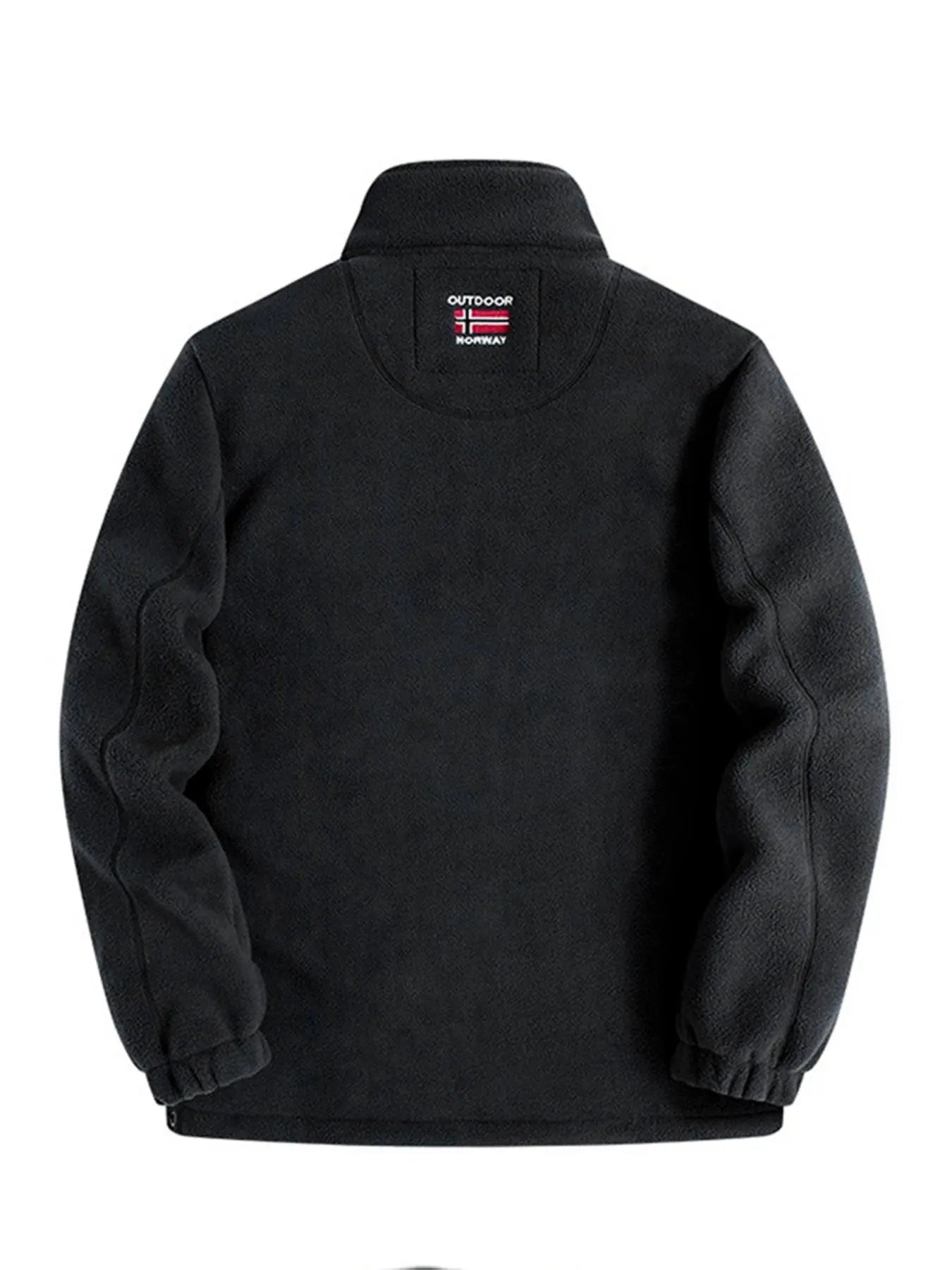 Men'S Letter Embroidery Fleece Jacket, Regular Fit Casual Long Sleeve Zip up Jacket for Fall & Winter, Men'S Outerwear for Outdoor Activities
