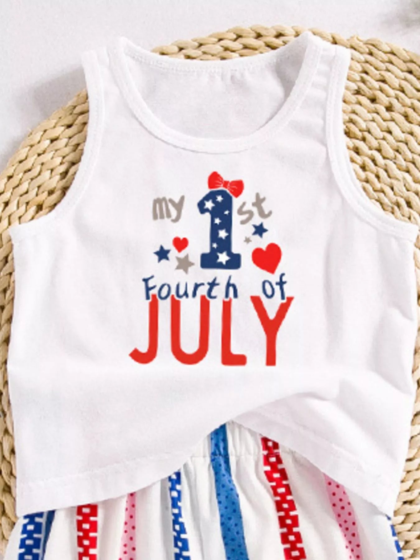Children's Patriotic USA Floral Tank and Shorts Set New Era Fashion LLc