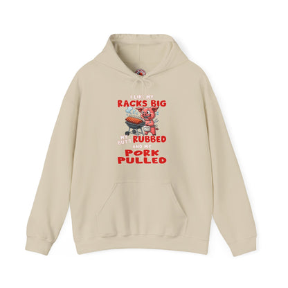 I Like My Racks Big My Butt Rubbed and My Pork Pulled Hooded Sweatshirt The Devil's Pickle