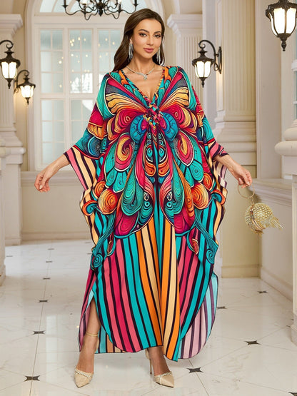 Fashion Personalized Cotton Printed Beach Dress Women Grayceful LLC