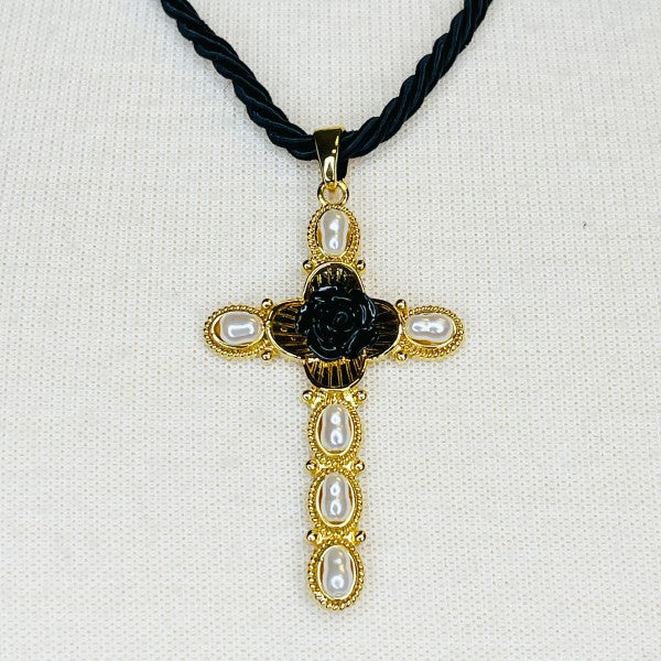 Layered Black Rose Cross Necklace Shop Style & More | Fresh Looks, Everyday Deals & Free Shipping