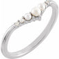 Platinum Pearl & .03 CTW Natural Diamond Contour Band Ethereal Legacy Boutiques