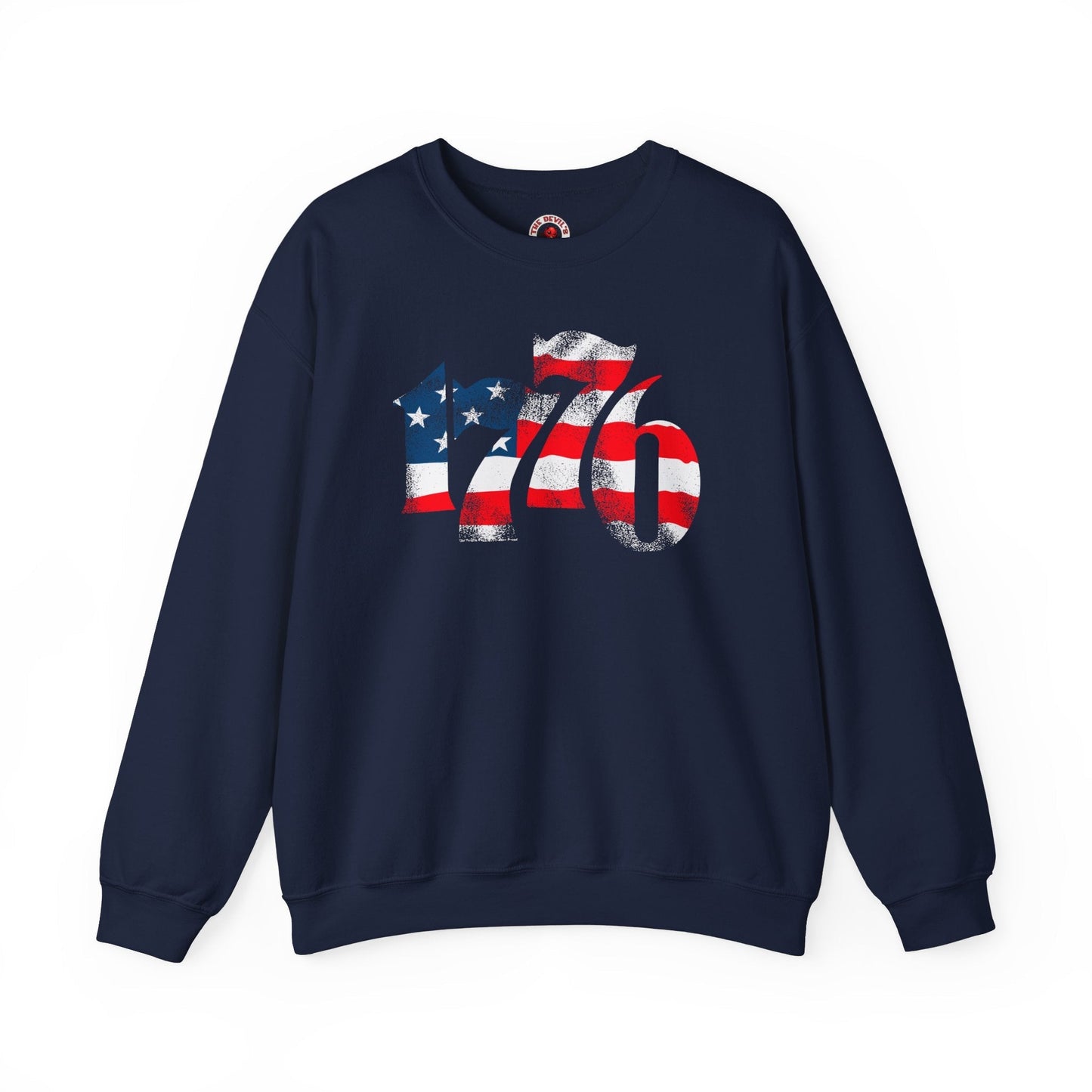 1776 American Flag Crewneck Sweatshirt The Devil's Pickle