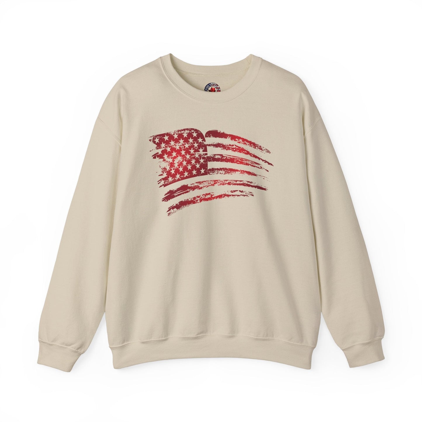 Red American Flag Crewneck Sweatshirt The Devil's Pickle