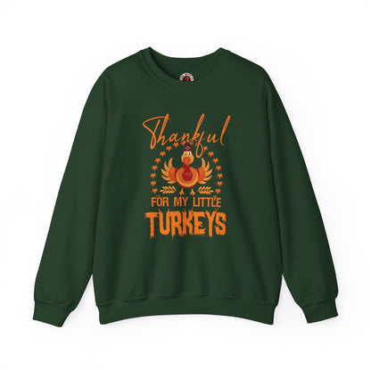 Thankful For My Little Turkeys Crewneck Sweatshirt The Devil's Pickle