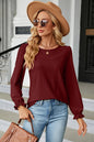 🌸 Round Neck Flounce Sleeve T-Shirt FitiqueFit