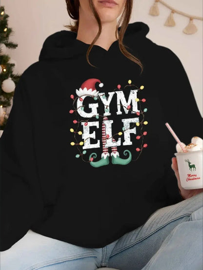 Women’s Christmas Gym Elf Hoodie FitiqueFit