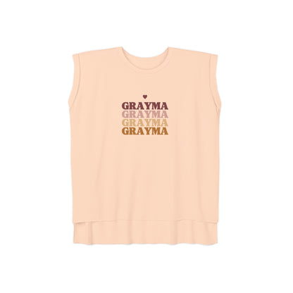 Women’s Flowy Rolled Cuffs Muscle Tee Grayceful LLC