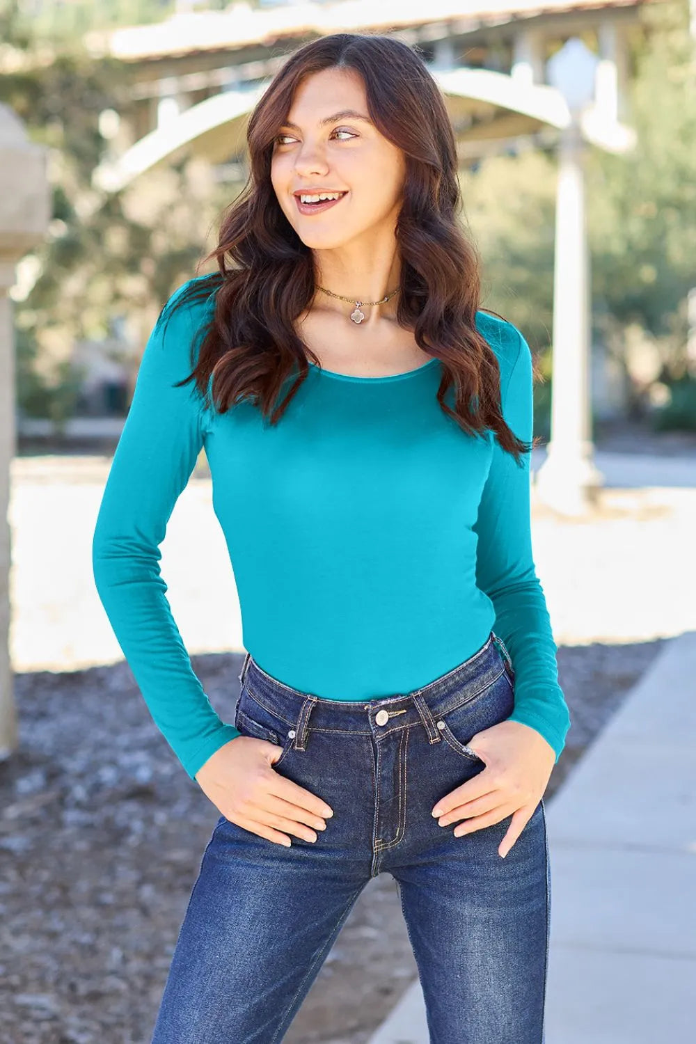 Basic Bae Full Size Round Neck Long Sleeve Bodysuit New Era Fashion LLc