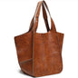 Large Capacity Retro PU Tote Bag For Women - Spacious & Stylish Handbag With Handy Front Pocket For Work, Travel & Everyday Chic NovaCart