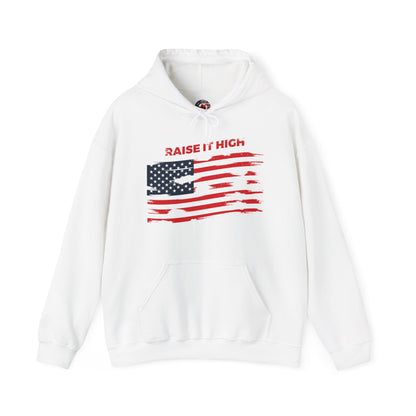 Raise It High American Flag Hooded Sweatshirt The Devil's Pickle