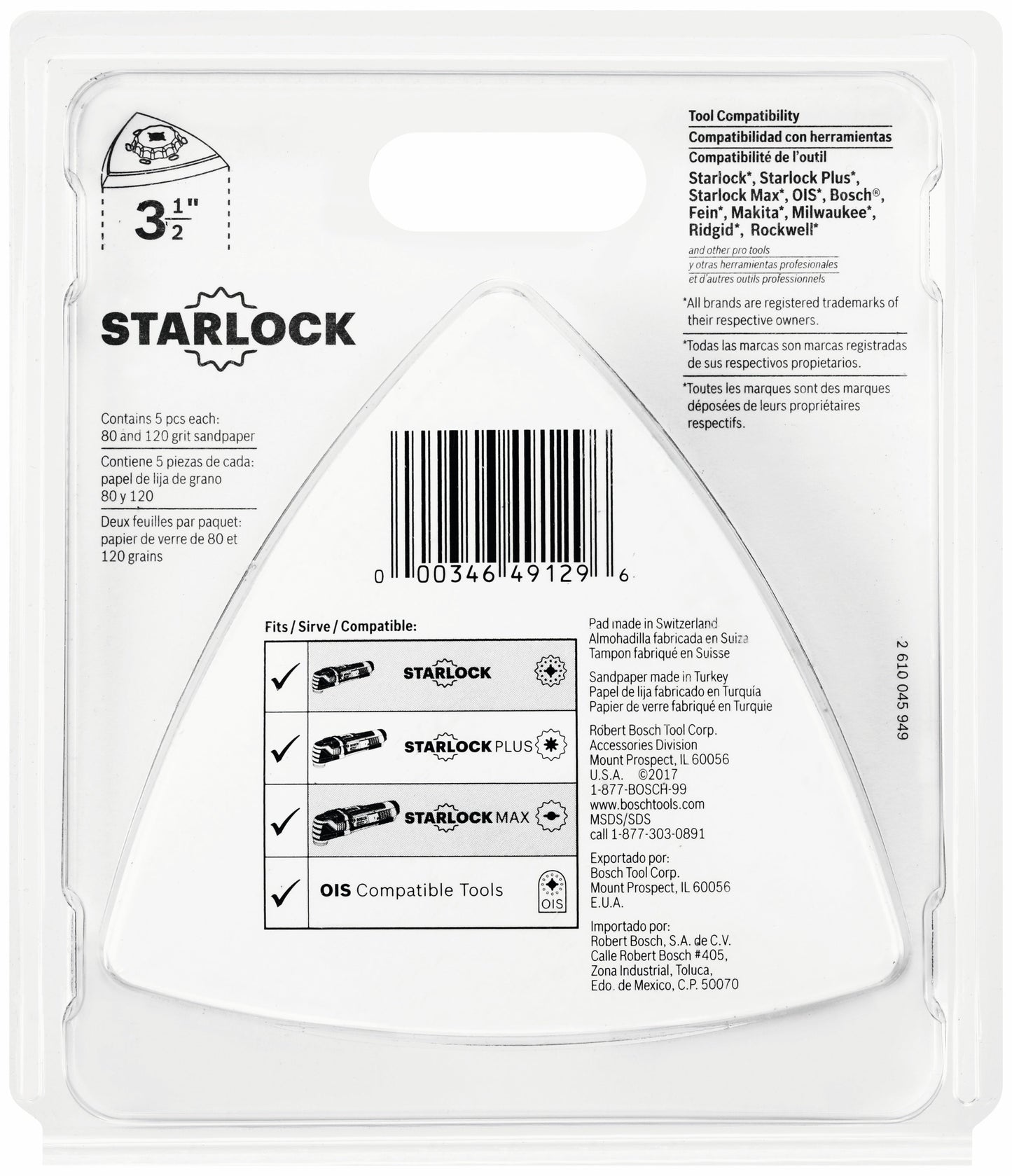BOSCH OSL350SPDK 11 pc. Starlock® Oscillating Multi-Tool Delta Sanding Pad Kit VM Hardware