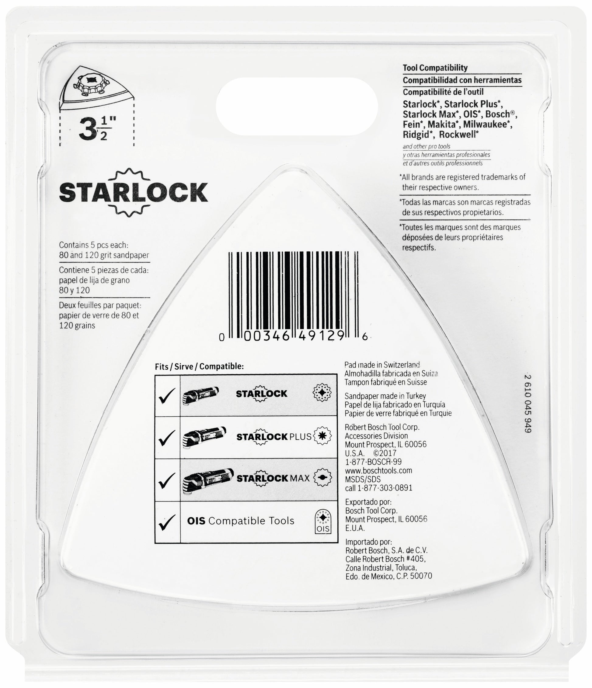 BOSCH OSL350SPDK 11 pc. Starlock® Oscillating Multi-Tool Delta Sanding Pad Kit VM Hardware