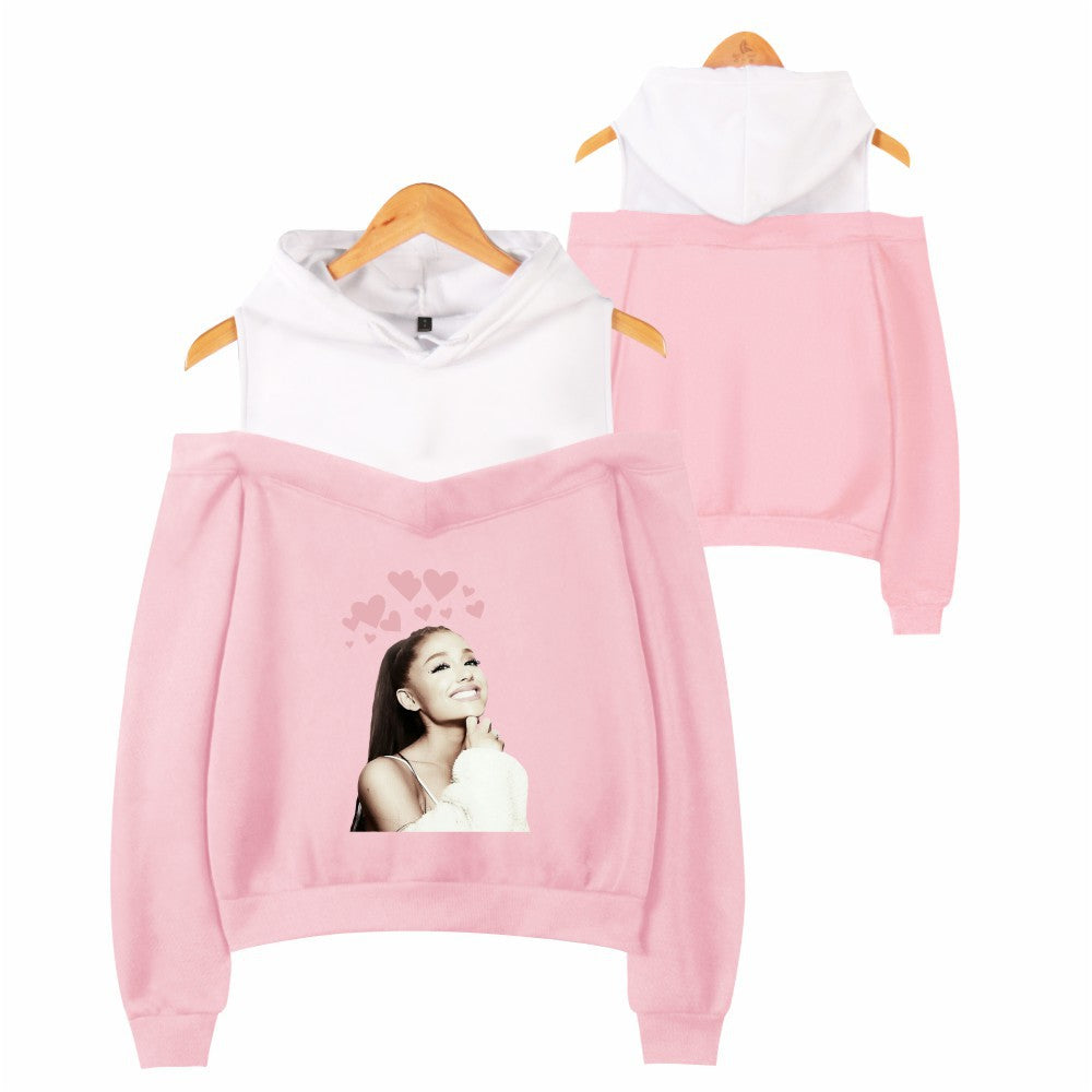 Off-shoulder hooded sweatshirt See size chart under “more details” The Fashion Celestial