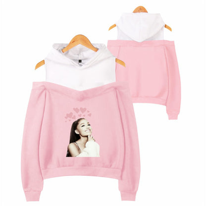 Off-shoulder hooded sweatshirt See size chart under “more details” The Fashion Celestial
