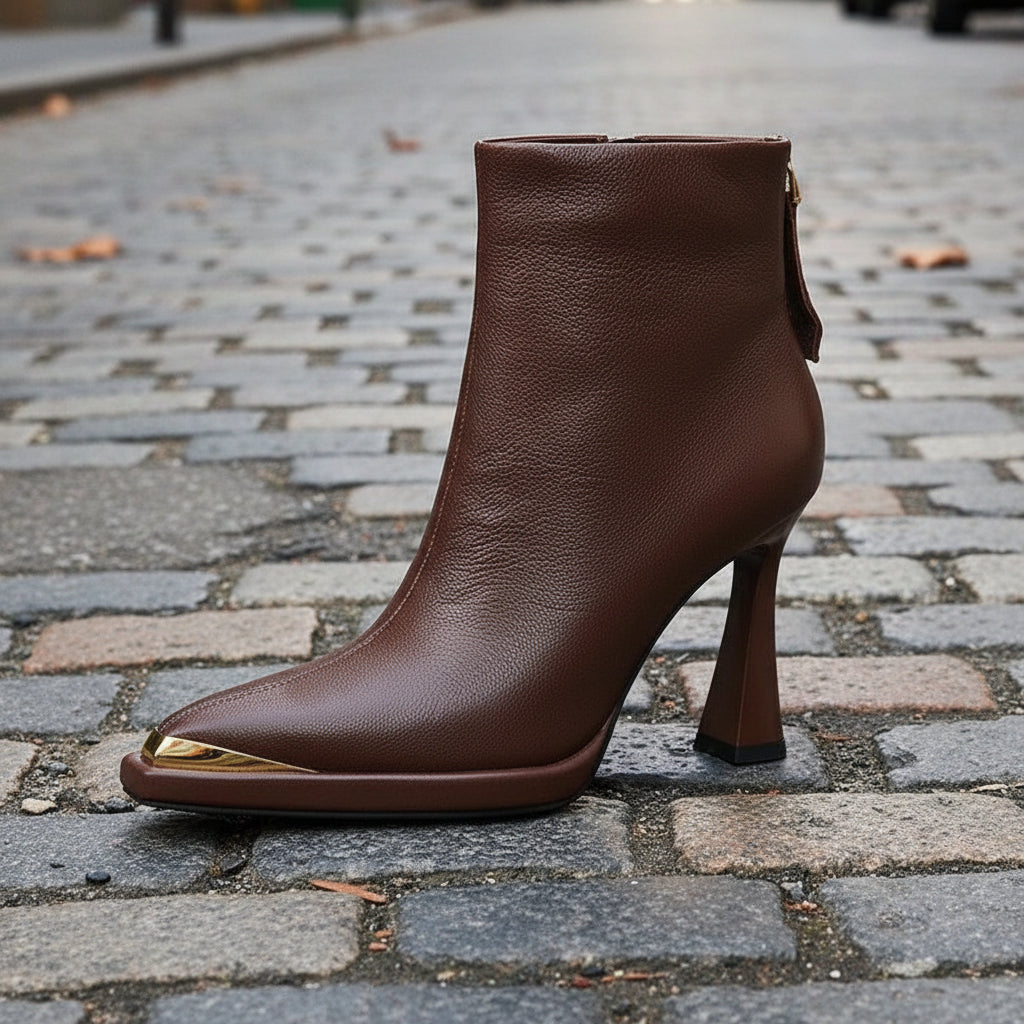 Women’s Pointed-Toe Chunky-Heel Side-Zip Boots FitiqueFit
