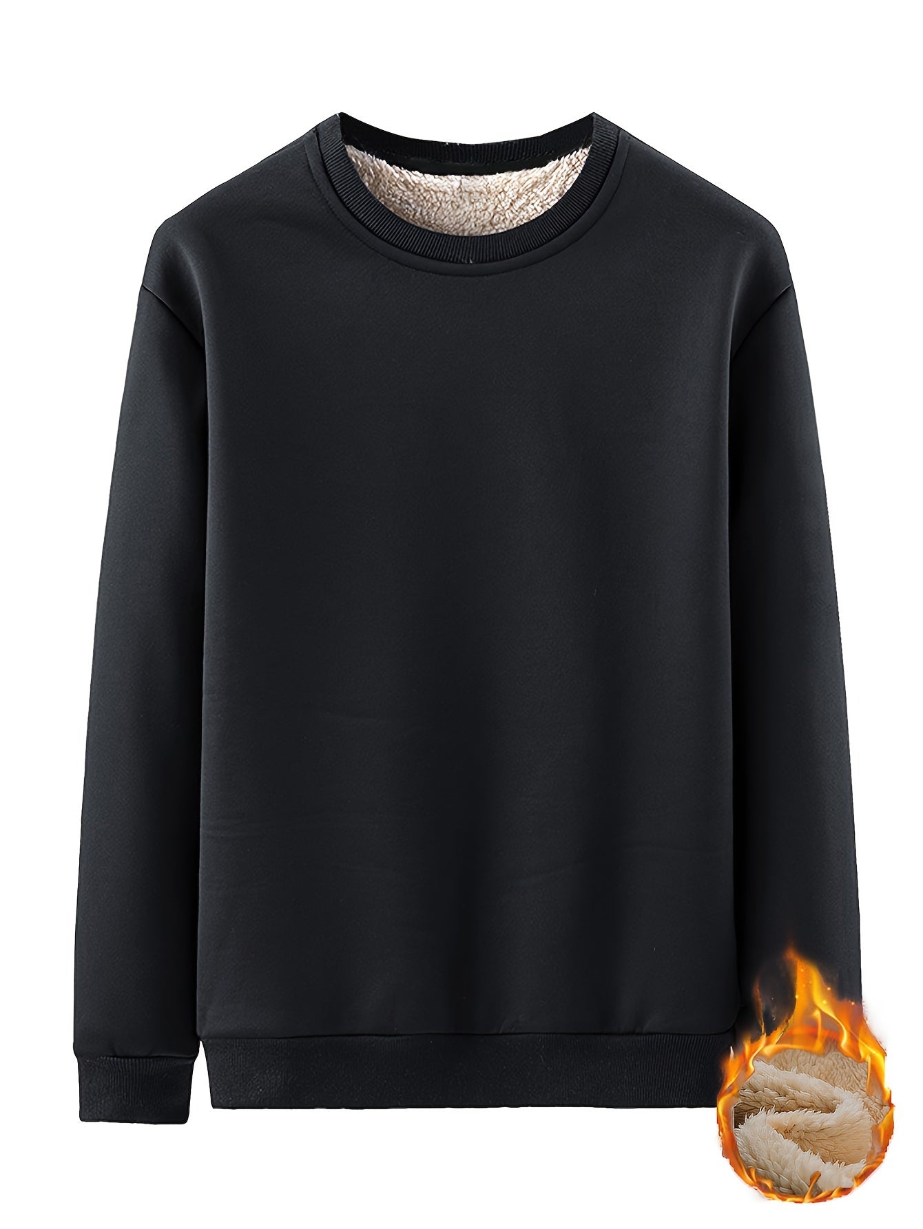 New Men's Casual Fashionable Solid Color Crew Neck Sweatshirts For Autumn And Winter NovaCart