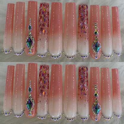 Natural tone long press on nails HOL stores