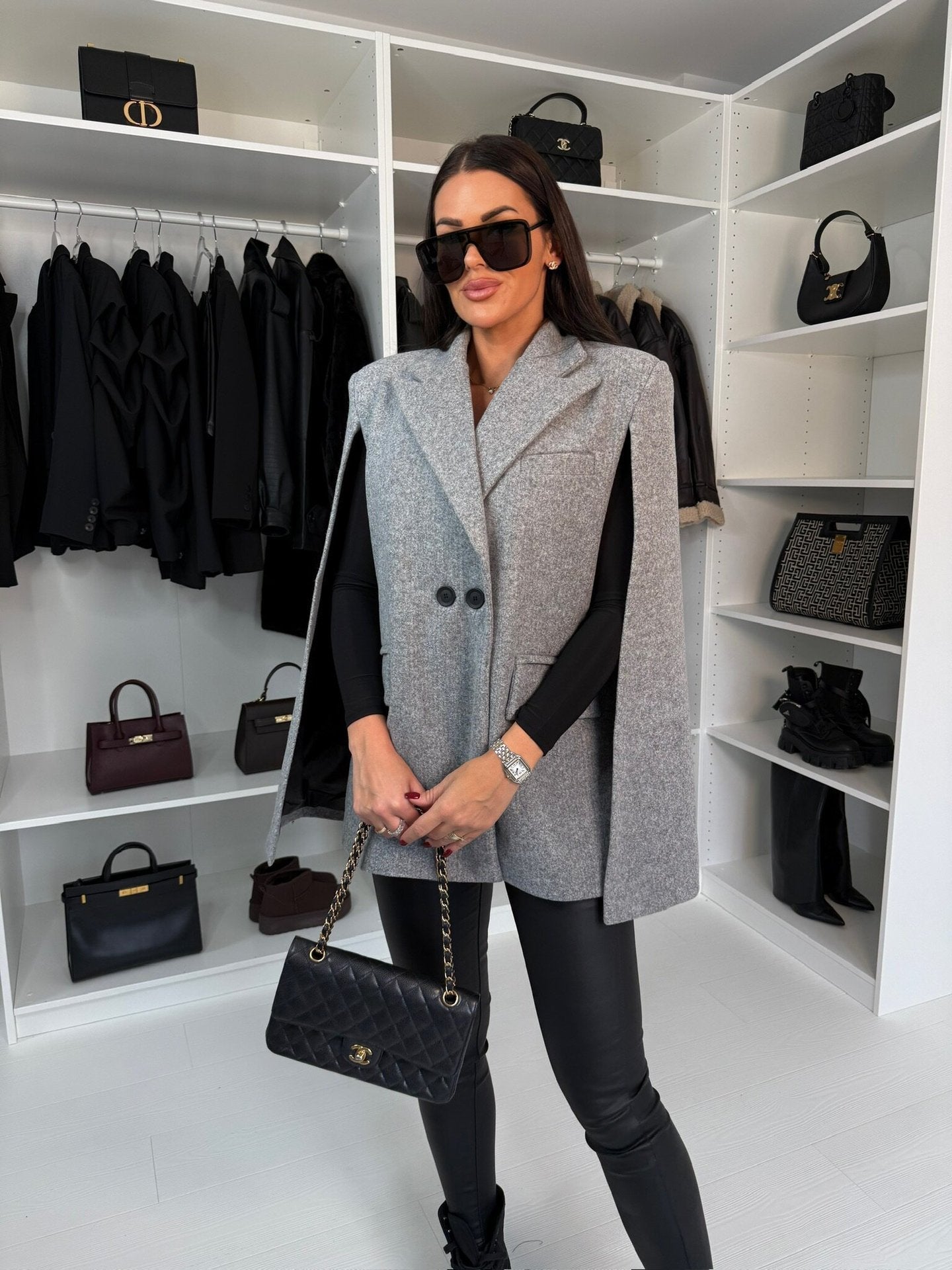 Women’s Solid Color Shawl Coat – Loose Wrap Outerwear FitiqueFit