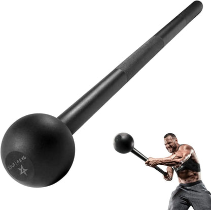 Elevate Your Strength Training with the Versatile 15lb Steel Mace Bell - Perfect for Full Body Workouts, Grip and Shoulder Enhancements