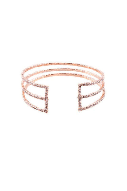 ROSE GOLD RHINESTONE FACETED CUFF BRACELET Shop Style & More | Fresh Looks, Everyday Deals & Free Shipping