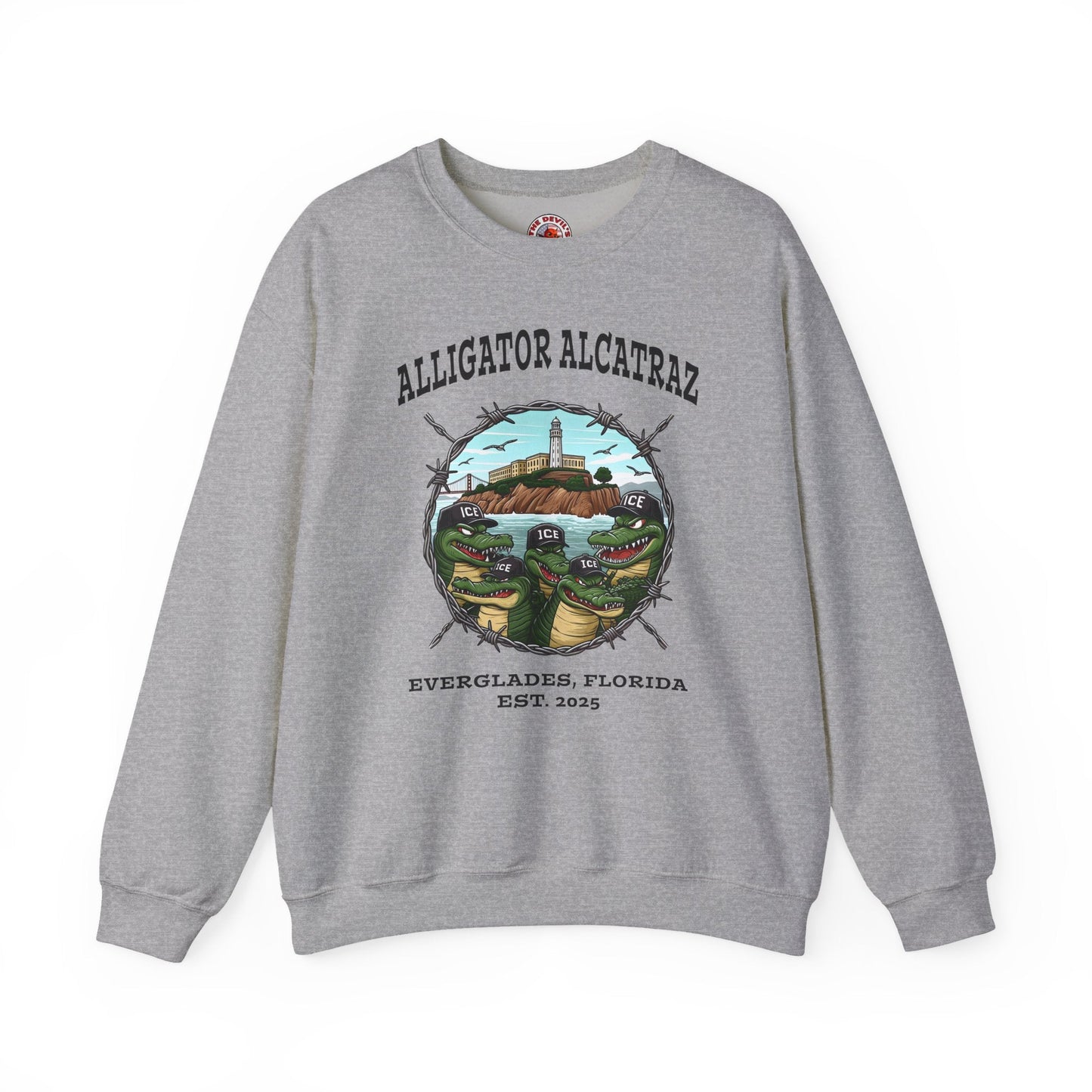 Alligator Alcatraz Crewneck Sweatshirt The Devil's Pickle