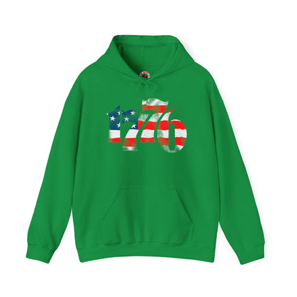 1776 American Flag Hooded Sweatshirt The Devil's Pickle