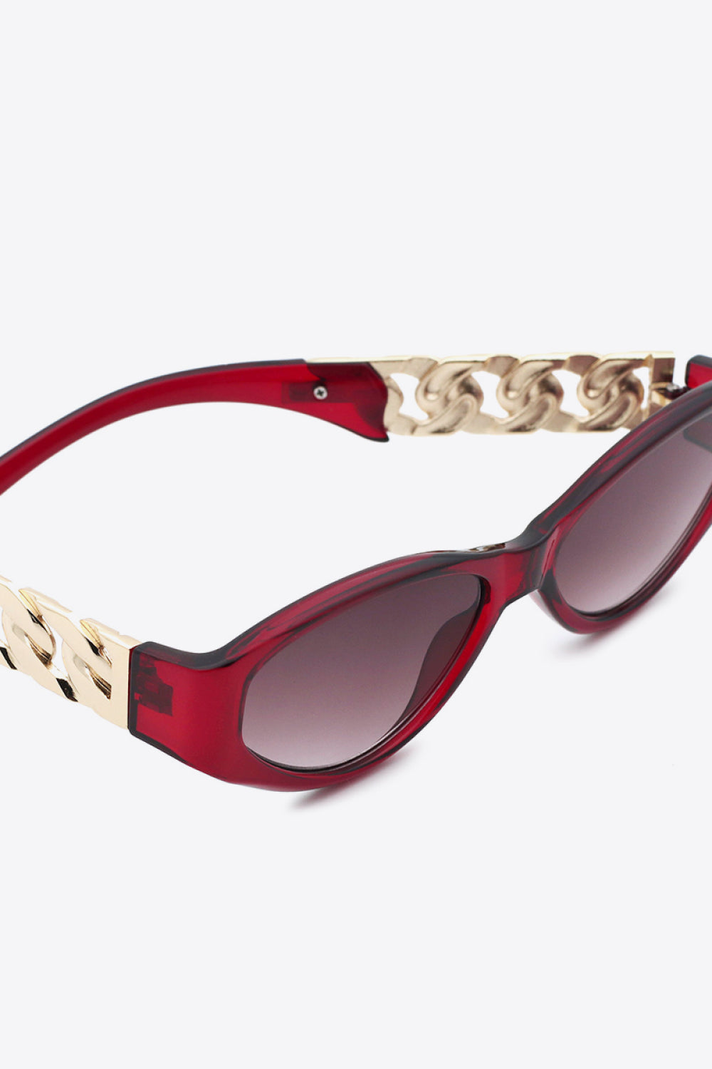 Chain Detail Temple Cat Eye Sunglasses New Era Fashion LLc
