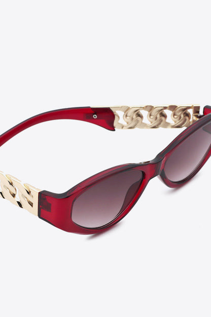 Chain Detail Temple Cat Eye Sunglasses New Era Fashion LLc