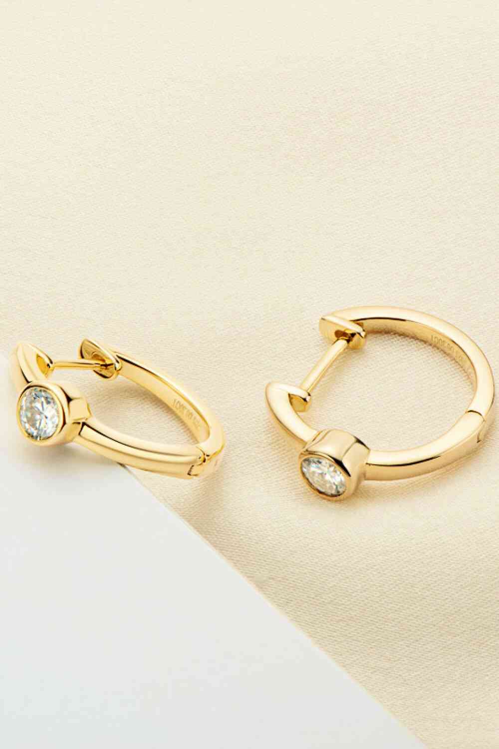 Elegant Jewel 18k Gold-Plated Inlaid Moissanite Huggie Earrings – Minimalist Design See size chart under “more details” The Fashion Celestial