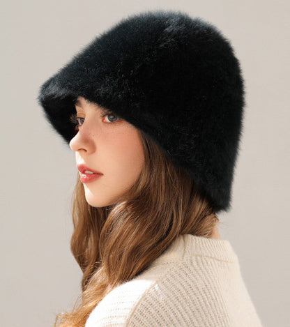 Women’s Real Rabbit Plush Hat – Big Head Circumference Warm Winter Hat FitiqueFit
