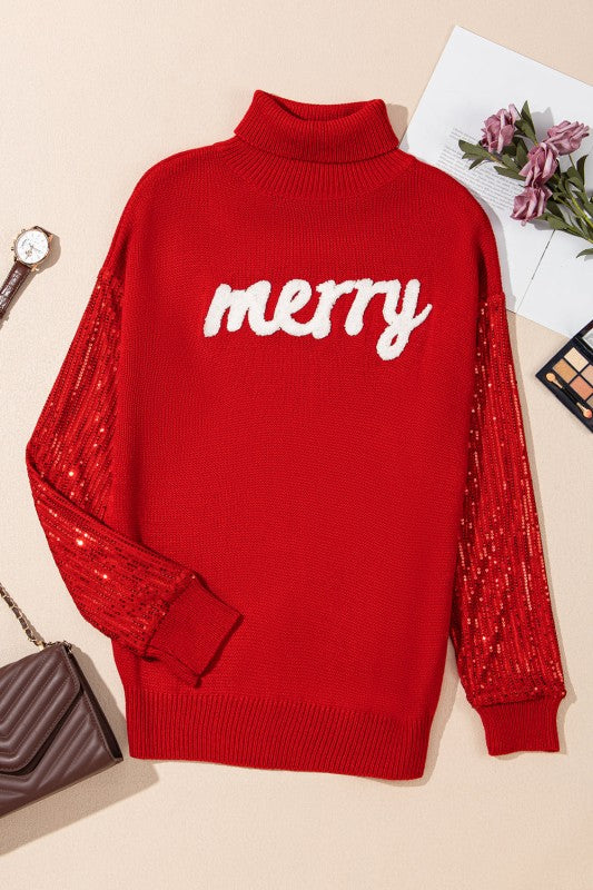 Christmas Merry Sequin Turtleneck Sweater Shop Style & More | Fresh Looks, Everyday Deals & Free Shipping