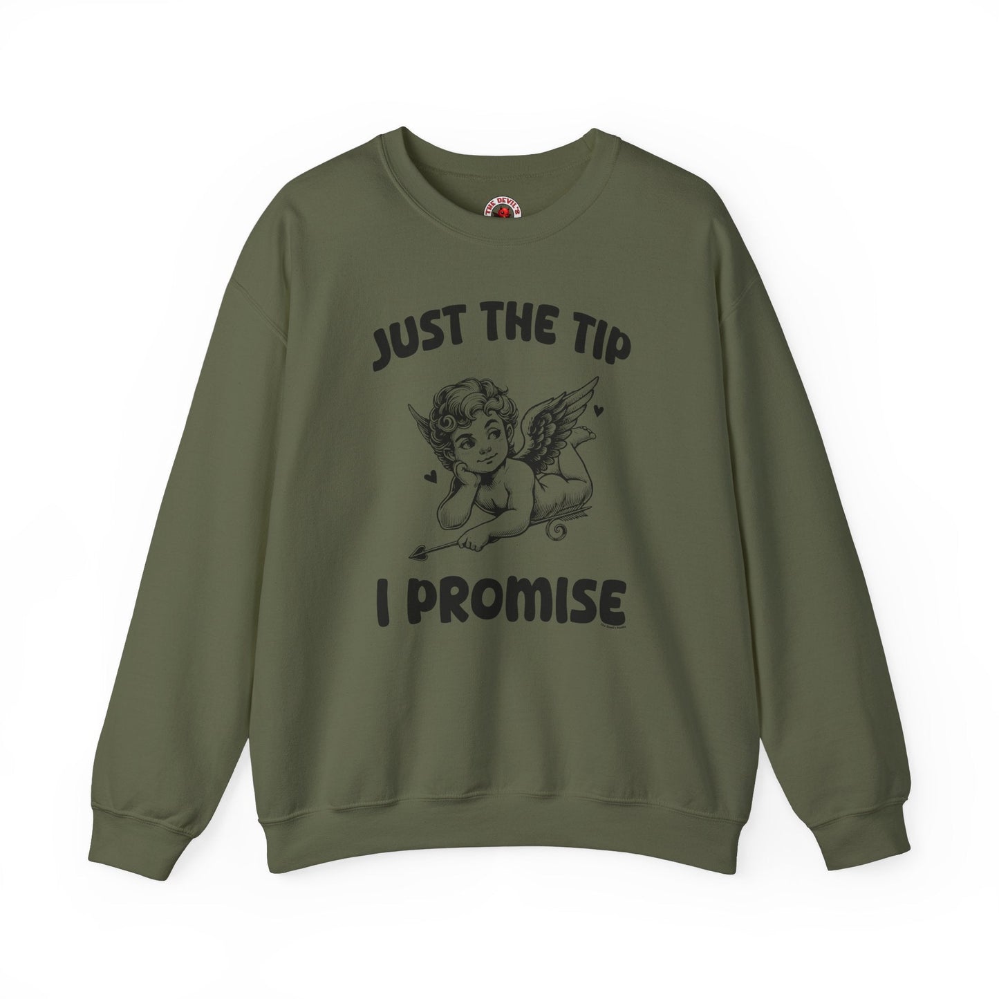 Just The Tip I Promise V-Day Crewneck Sweatshirt The Devil's Pickle