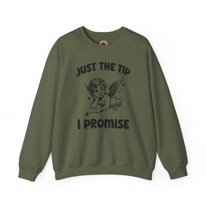 Just The Tip I Promise V-Day Crewneck Sweatshirt The Devil's Pickle