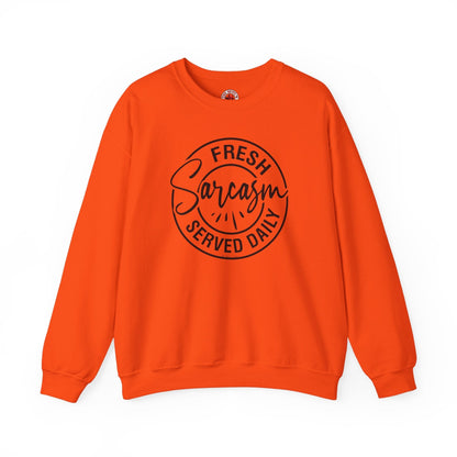 Fresh Sarcasm Served Daily Crewneck Sweatshirt The Devil's Pickle
