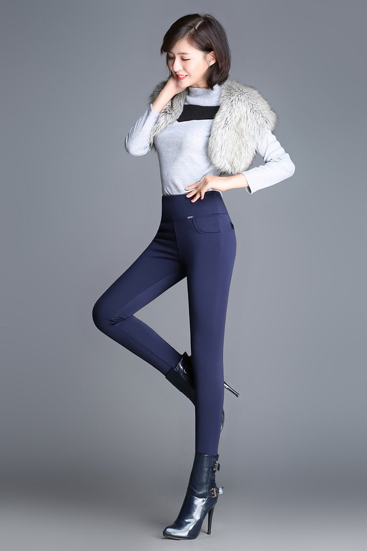 High Waist Velvet Padded Leggings for Women FitiqueFit