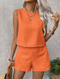 Women's Solid Color Sleeveless Vest & Shorts Set FitiqueFit