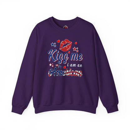 Kiss Me I Am An American Crewneck Sweatshirt The Devil's Pickle