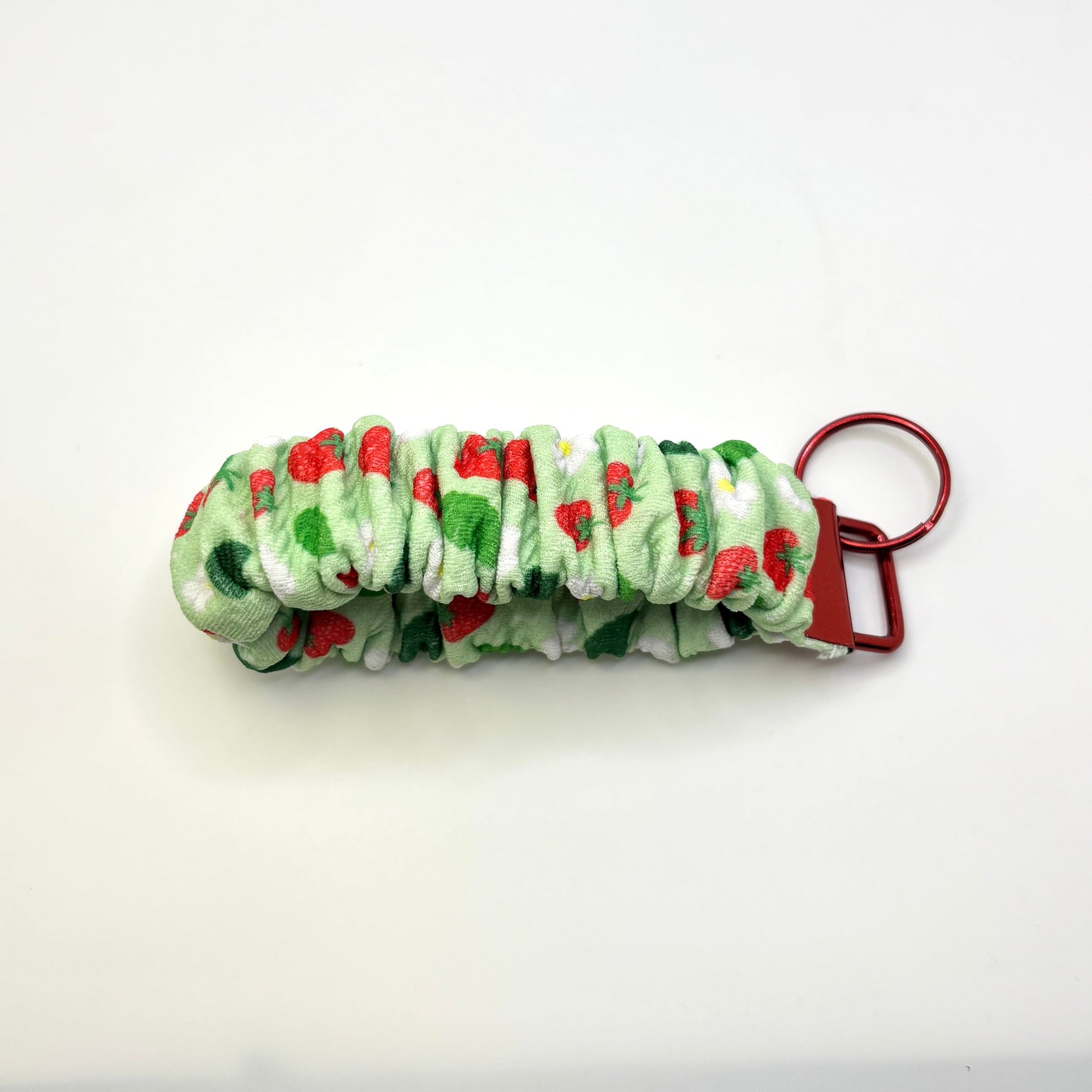 Green Strawberry Spring Scrunchie Wristlet Enchanted Scrunch