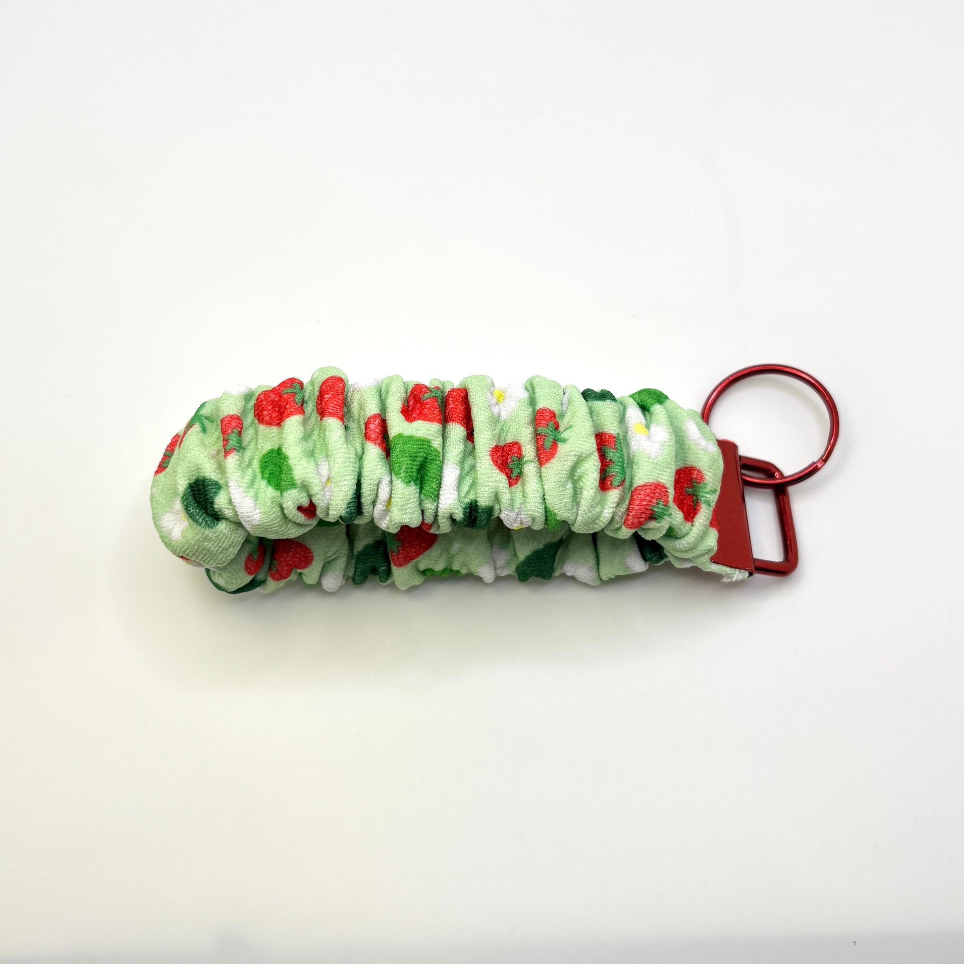 Green Strawberry Spring Scrunchie Wristlet Enchanted Scrunch