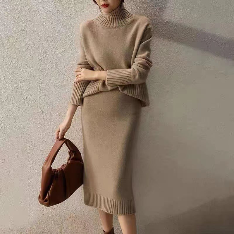 Fashion Woolen Skirt Two Piece Loose Grayceful LLC