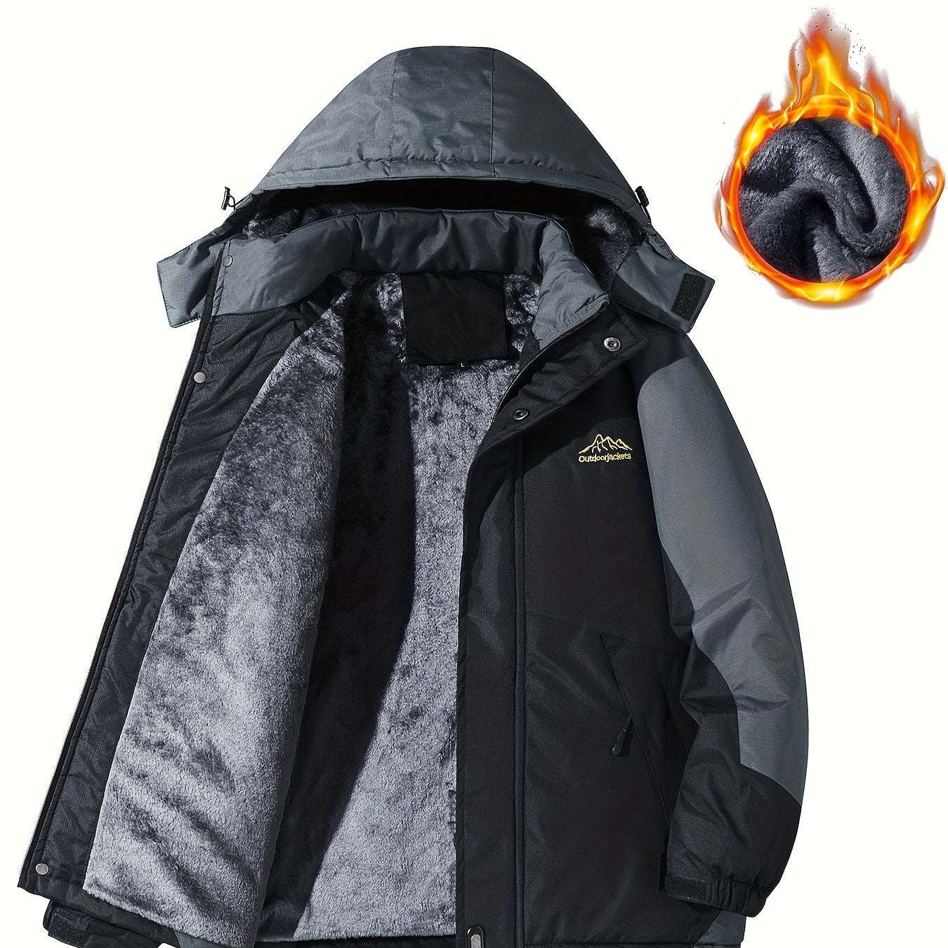 Men'S Outdoor Storm Jacket | Warm, Breathable, Thick Pile, Stand Collar, Regular Fit, Blue Color, Casual Style, Zipper Detail, Suitable for Spring, Autumn, Winter NovaCart