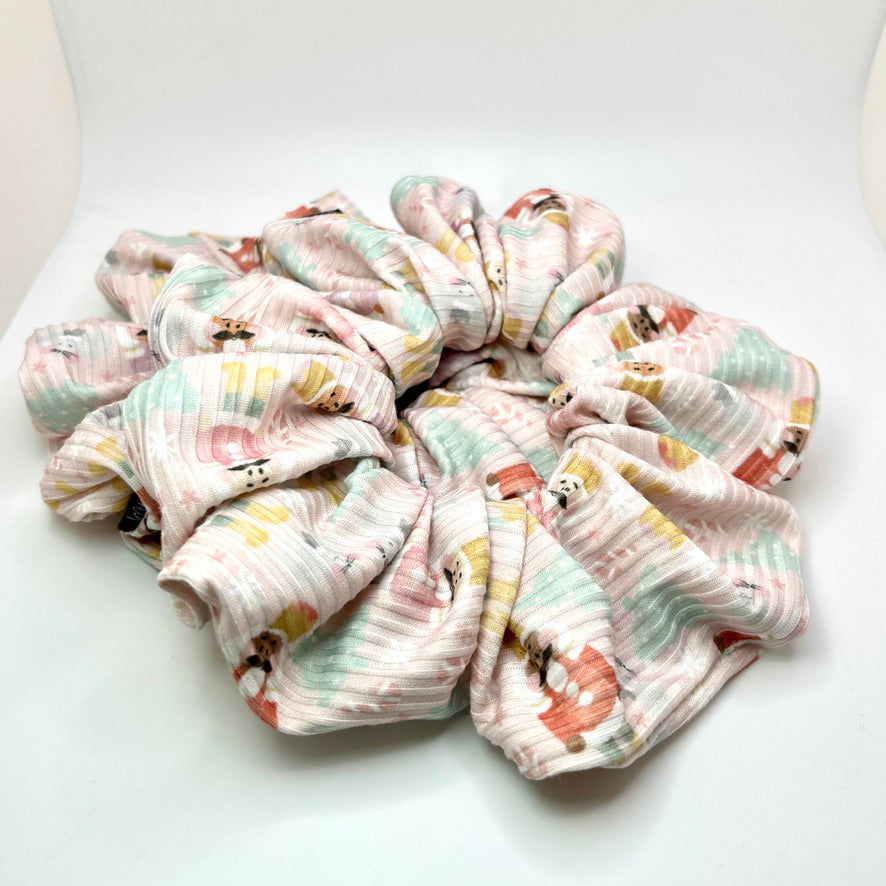 Pink Nutcracker Ribbed Christmas Scrunchie Enchanted Scrunch