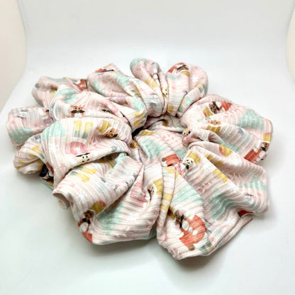 Pink Nutcracker Ribbed Christmas Scrunchie Enchanted Scrunch
