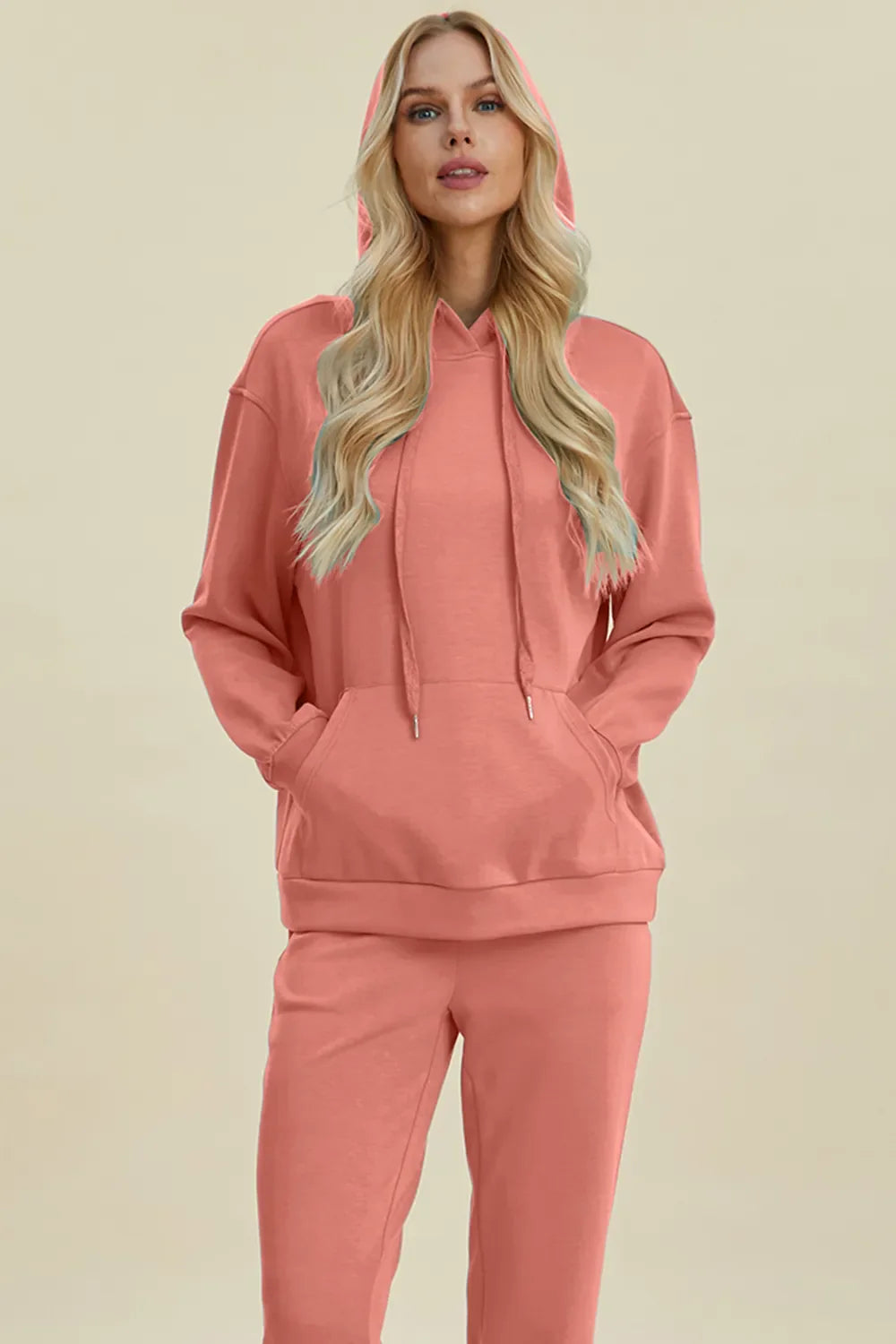 Basic Bae Full Size Air Scuba Drawstring Long Sleeve Hoodie with Kangaroo Pocket West2East Surf