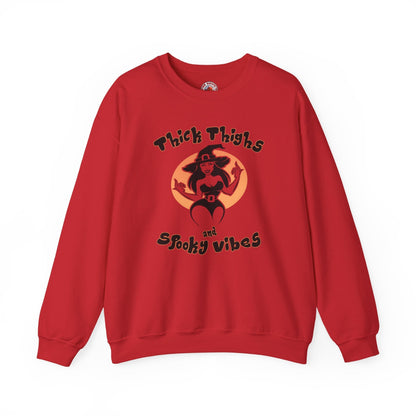 Thick Thighs and Spooky Vibes Crewneck Sweatshirt The Devil's Pickle