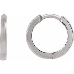 14K White Hinged 10 mm Hoop Earrings Ethereal Legacy Boutiques